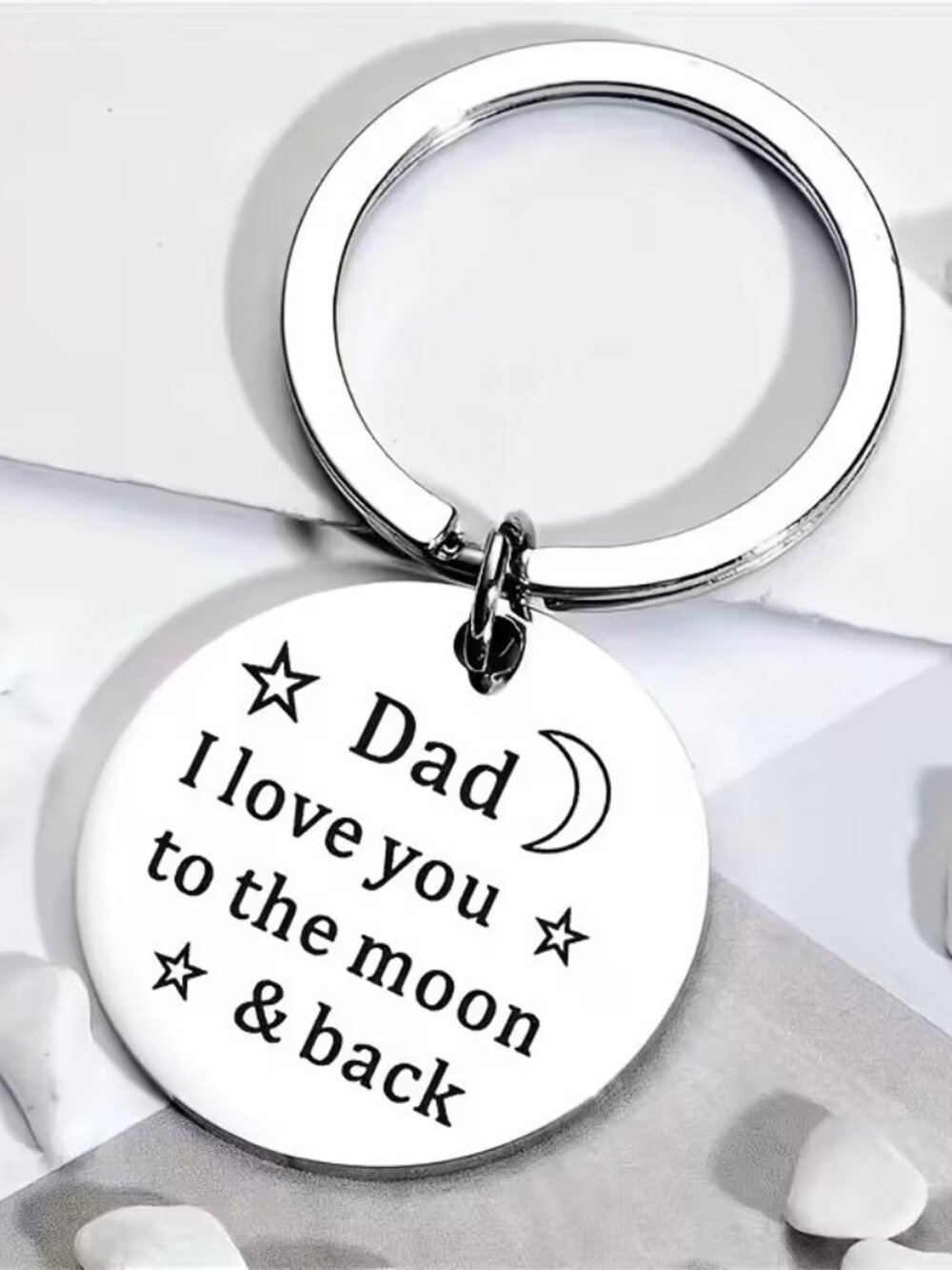 Dad I Love You to the Moon & Back Keychain Gift for Father Dad Birthday Present